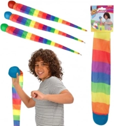 Balle avec queue en tissu arc-en-ciel 100 cm sur carte