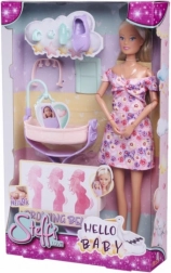 poupée Steffi Love Hello Baby avec ventre qui grandit et bébé