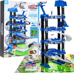 mega garage de stationnement de police avec ascenseur et tapis de jeu