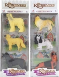 Set de petits chiens en plastique, 3 pièces