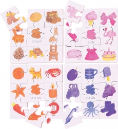 Bigjigs Toys puzzle didactique en bois Couleurs 4-en-1