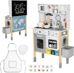 Cuisine interactive en bois 9-en-1 avec machine à laver et tableau Woopie Green