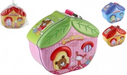 Tirelire en tôle en forme de petite maison avec serrure 16 × 8 cm