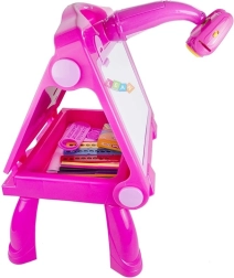 Tableau rose avec projecteur pour dessiner et peindre