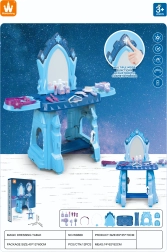 Coiffeuse pour enfants inspirée d'un château de glace avec accessoires