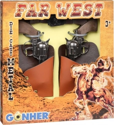 ensemble cowboy de revolvers en métal Gonher