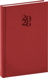 Agenda quotidien Essenza 2026, couleur cerisier, 15 x 21 cm