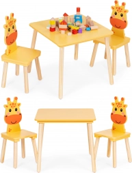 Ensemble de mobilier pour enfants table et 2 chaises girafe ECOTOYS