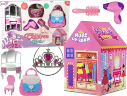 Tente rose pour princesses avec couronne pour enfants