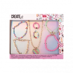 coffret de bijoux create it! bijouterie pour enfants avec bracelets, boucles d’oreilles et collier
