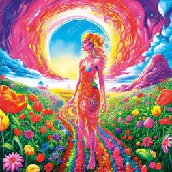 Puzzle Sentier fleuri 1023 pièces