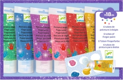 Peintures au doigt DJECO en tube pailletées