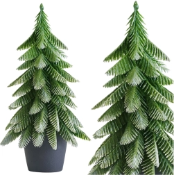 Petit sapin artificiel décoratif en pot avec effet argenté 32 × 12 cm