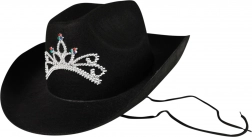 Chapeau de cow-boy noir avec couronne pour dames
