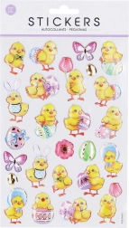 Autocollants avec poussins de Pâques