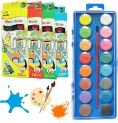 Aquarelles scolaires 16 couleurs avec pinceau