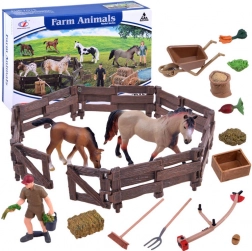 Set de figurines de chevaux pour la ferme – Enclos