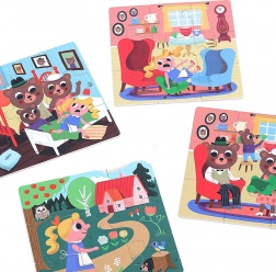 Vilac puzzles en bois Raiponce 4 en 1