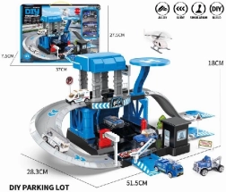 Set de stationnement avec thème police et voitures métalliques