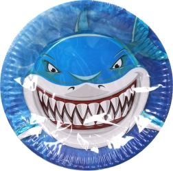 Assiettes en papier de fête requin 23 cm (6 pcs)