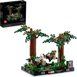 Diorama LEGO Star Wars : poursuite en speeder sur Endor