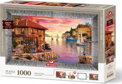 Puzzle avec cadre et colle Port méditerranéen 1000 pièces