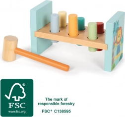 Banc à marteler en bois Amis de la jungle