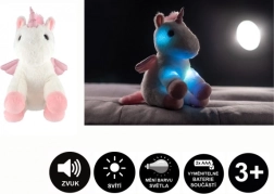 Licorne en peluche avec ailes et effets lumineux