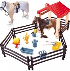 Set de chevaux avec enclos et abri 14 cm