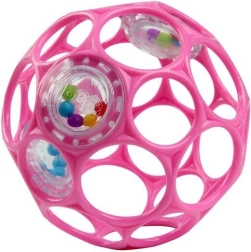 Balle hochet Oball 10 cm rose foncé