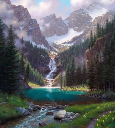 Peinture diamant Ruisseau de montagne 30x40 cm