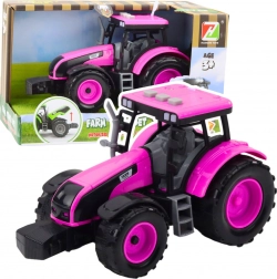 Tracteur rose à piles avec lumières et sons