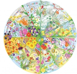 Puzzle rond L’Année au jardin 500 pièces GIBSONS