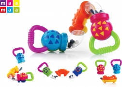 Hochet pour bébé 17 cm avec tubes rotatifs