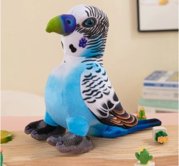 Perroquet en peluche bleu 20 cm