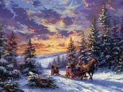 Peinture diamant promenade en traîneau 30 × 40 cm