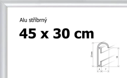Cadre en aluminium 45 × 30 cm – argent