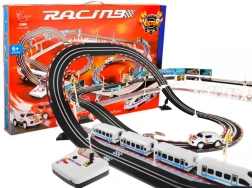 Grande piste de course 2 en 1 avec train électrique 20 km/h