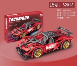 Jeu de construction voiture de sport rouge 488 pièces