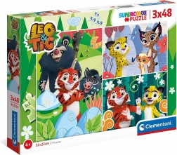 Puzzle CLEMENTONI Leo et Tig 3×48 pièces