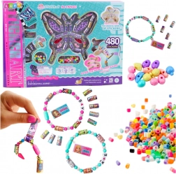 kit créatif pour fabriquer des bijoux et des décorations avec autocollants et perles, 480 pcs