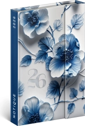 Journal magnétique hebdomadaire Notique Fleur de Porcelaine 2026