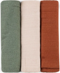 Petite&Mars set de langes en mousseline de bambou Moussy botanic tones 68 × 68 cm (3 pcs)
