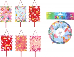 Lampion cylindre 16 cm avec motif floral