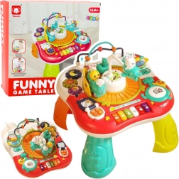 Table éducative interactive 2-en-1 avec panneau musical et piano, rouge