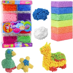 Pâte à modeler colorée en billes de mousse en gobelets, 8 couleurs