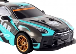 Grande voiture RC de sport 1:10 turquoise et noire