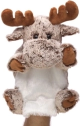 Marionnette en peluche élan éco-responsable