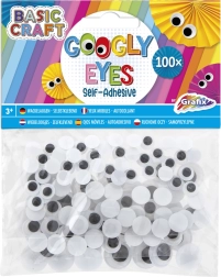 Yeux mobiles autocollants noir et blanc