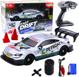 Voiture RC de drift à l’échelle 1:16 argent